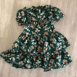 Janie and Jack Floral Cottage Core Ruffle Dress Toddler Girl Size 4